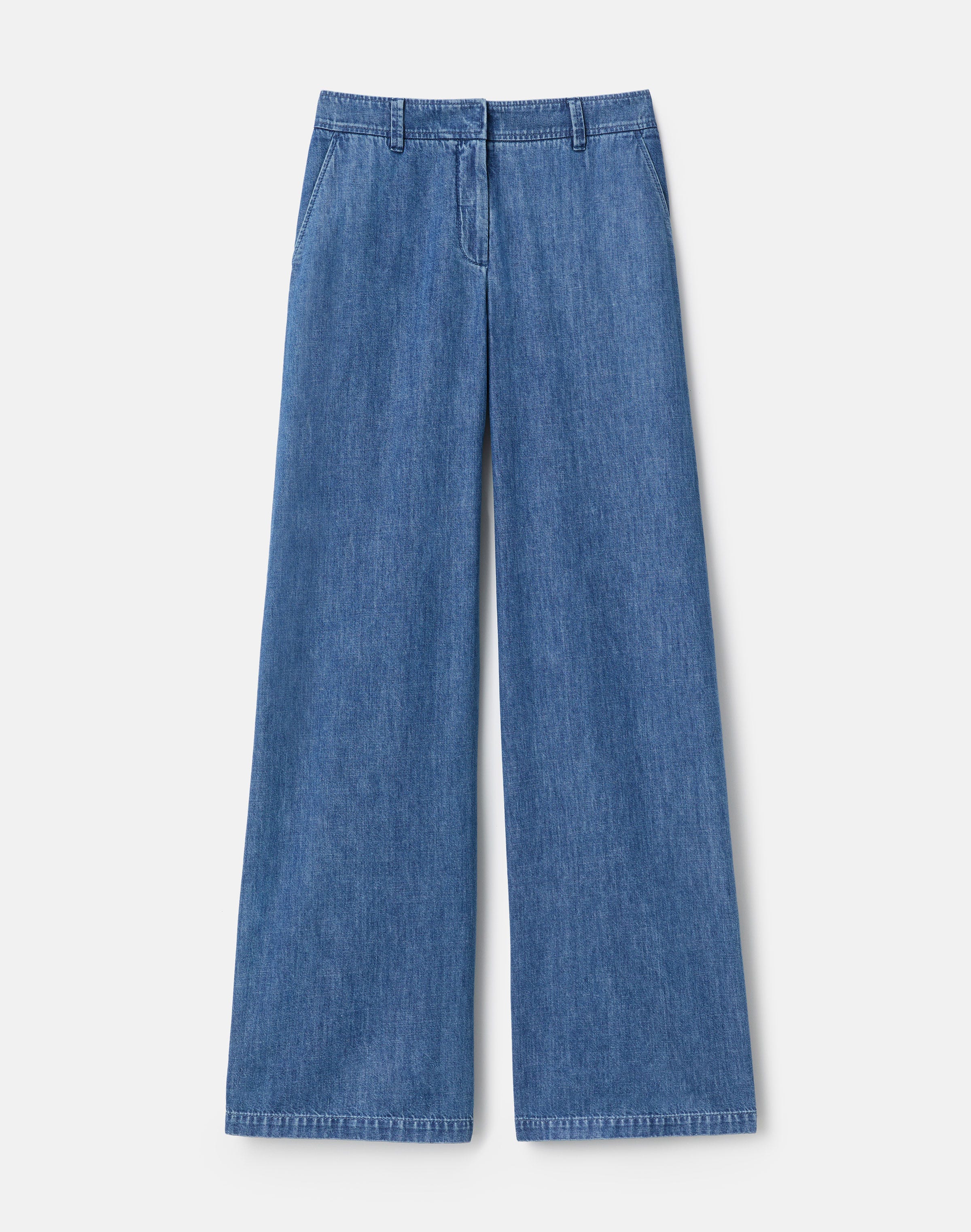 Chambray Charles Wide Leg Pant