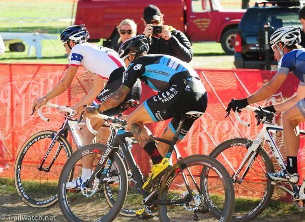 Jeremy Powers (Rapha Focus) edges Ben Berden for the hole-shot