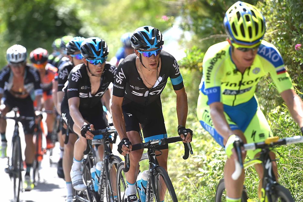 Team Sky's Richie Porte looked comfortable on the climb