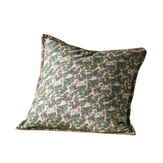 Green floral pillow