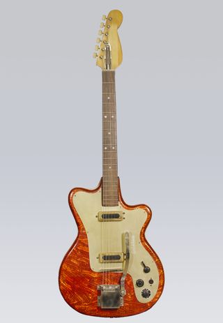 A photo of a rare 1964 Fasan solidbody guitar from Germany