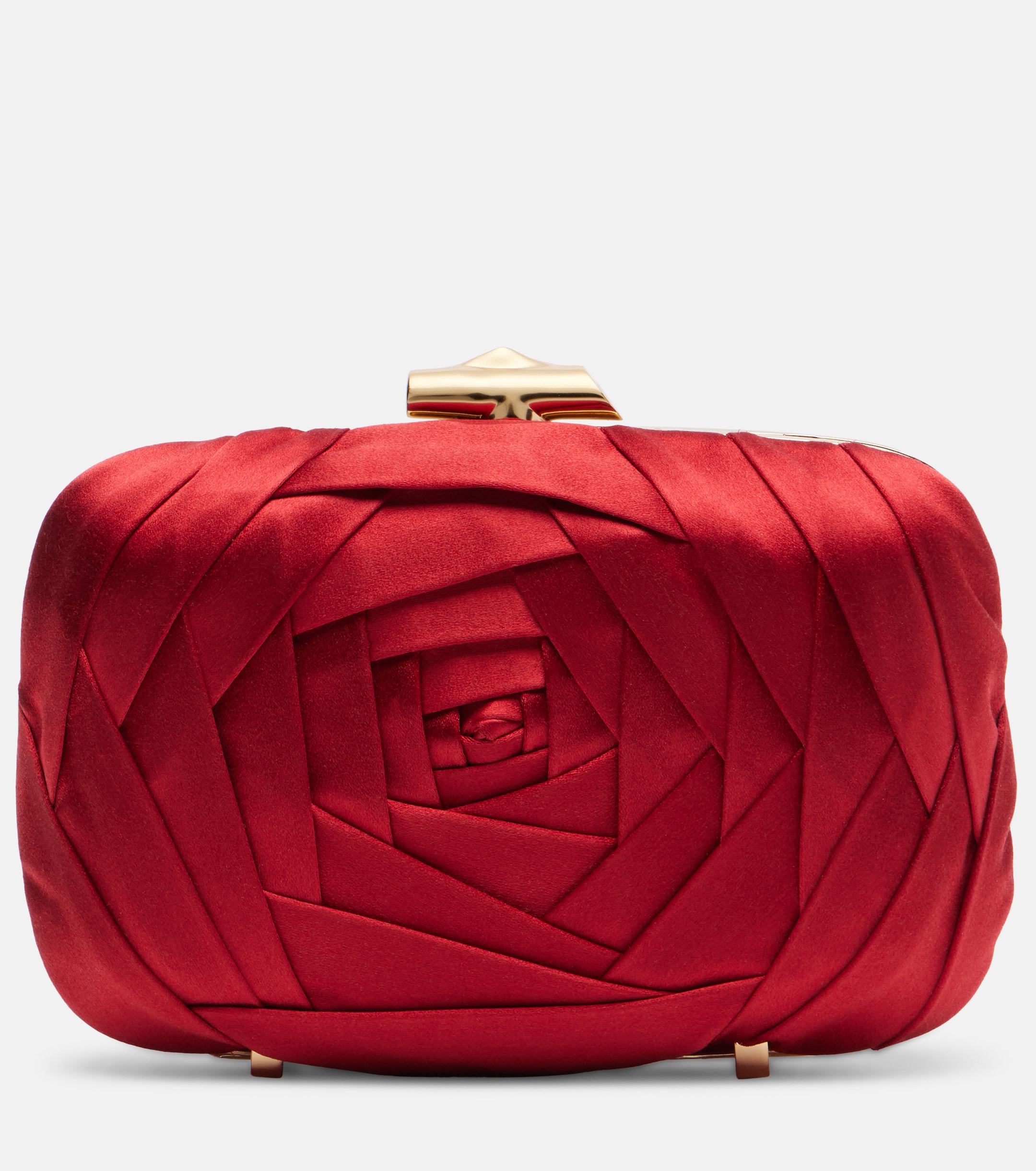 roger vivier red rose clutch bag