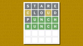 Wordle answer 838 on a yellow background