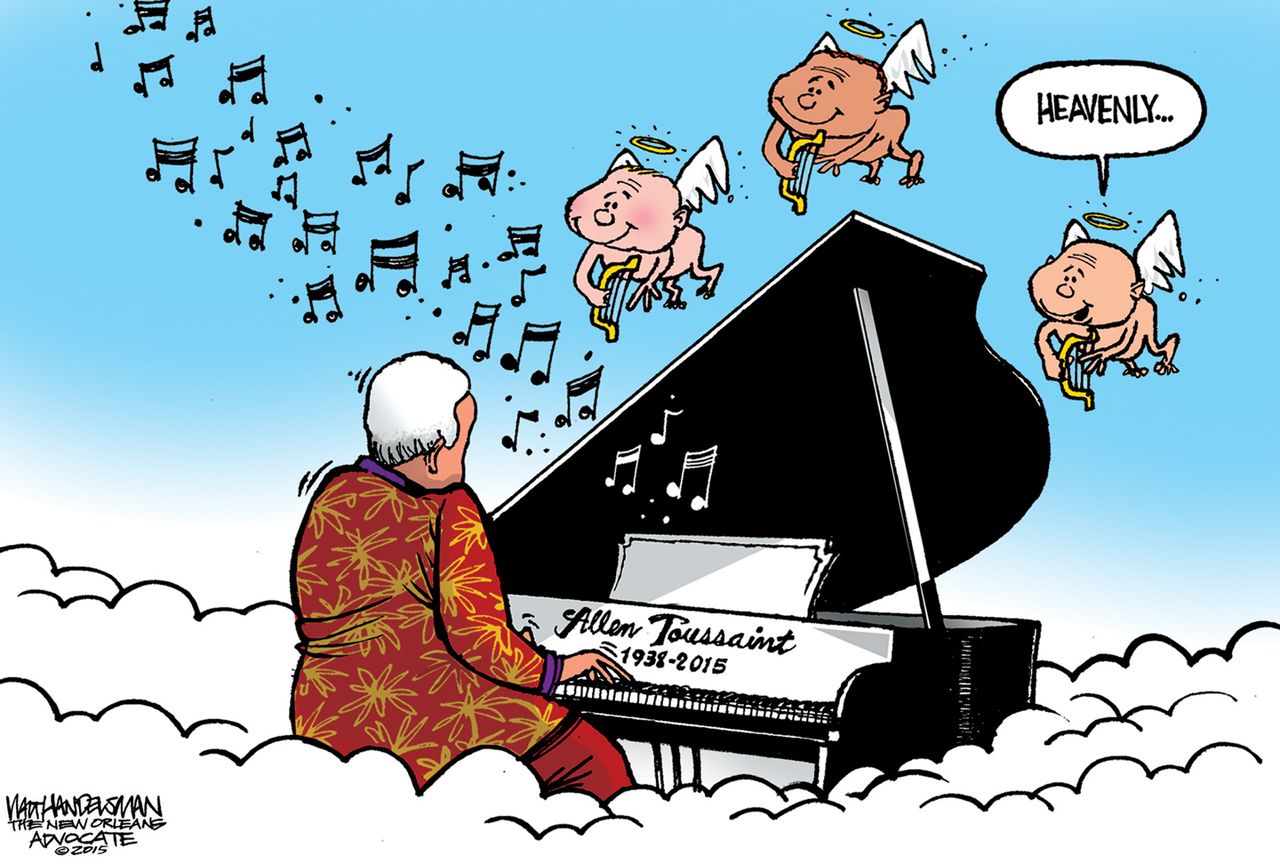 Editorial cartoon Entertainment Allen Toussaint RIP