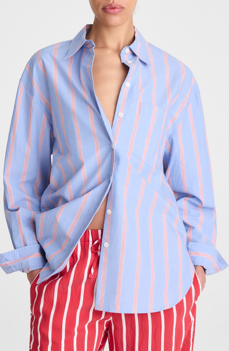 The Easy Stripe Cotton Poplin Button-Up Shirt