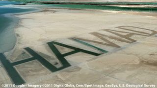 Giant Name of HAMAD Written in the Sand