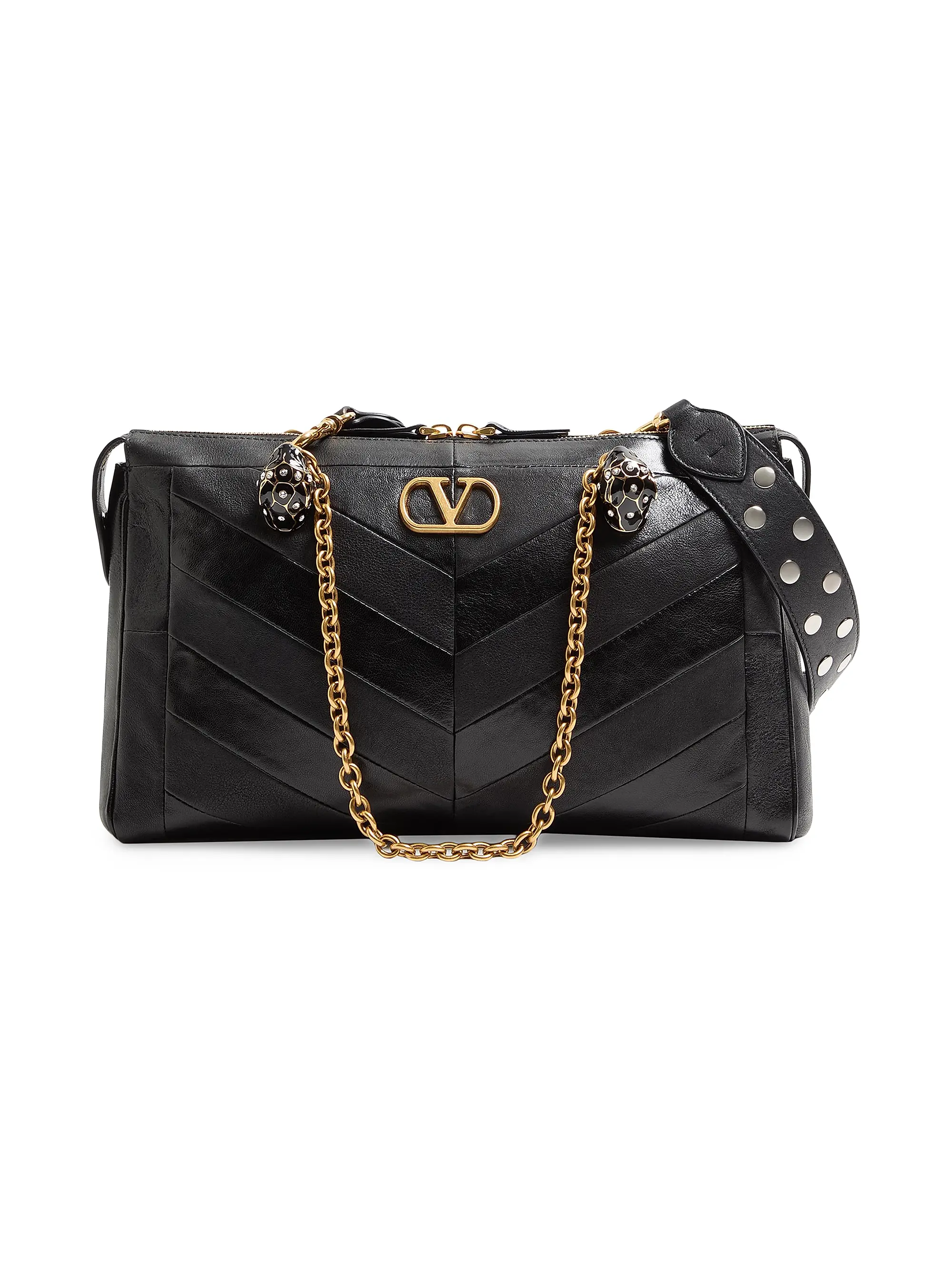 Chevron-pattern nappa leather Panthea shoulder bag