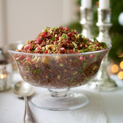 Red Rice Salad With Hazelnuts And Pomegranate