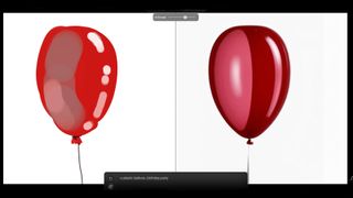 AI Photoshop tutorial; paintings of red balloons