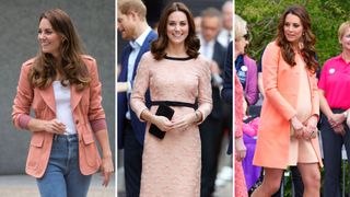 The Princess of Wales wearing peach on three different occasions