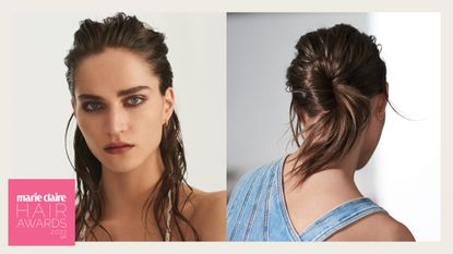 two models with updos - marie claire uk hair awards 2021
