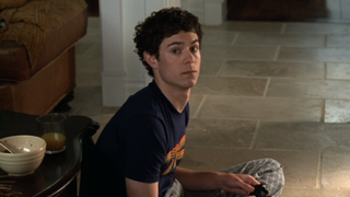 Seth Cohen is playing video games in the pilot of The OC.