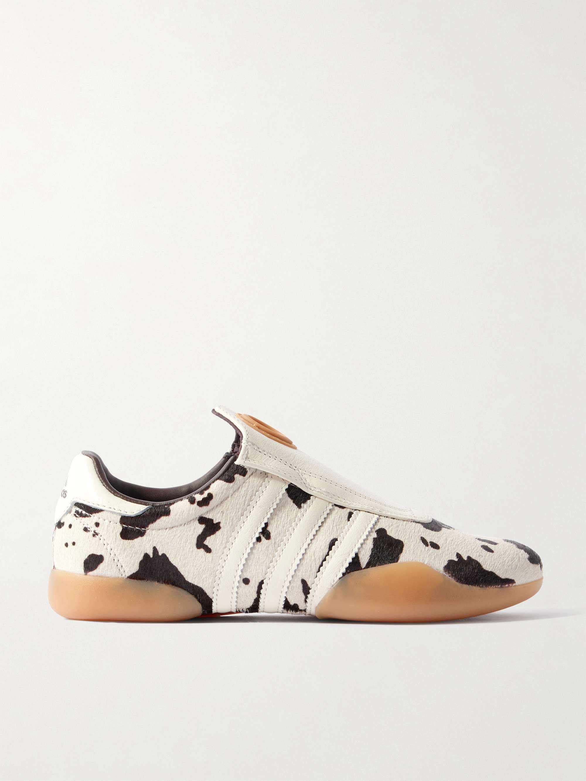 Taekwondo Mei Leather-Trimmed Cow-Print Pony Hair Sneakers