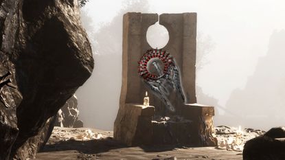The Mortal Shell 2 Slayer Seal sits on a throne in the Marrow Keep.
