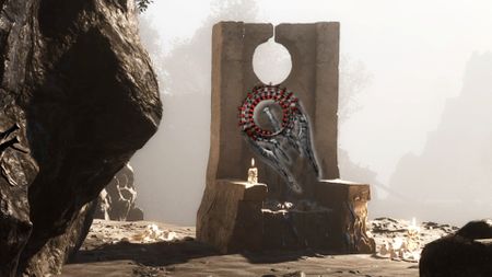 The Mortal Shell 2 Slayer Seal sits on a throne in the Marrow Keep.