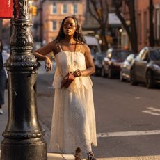 A woman outside on the streets of New York