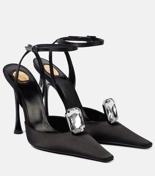 New Diamond 110 Satin Slingback Pumps