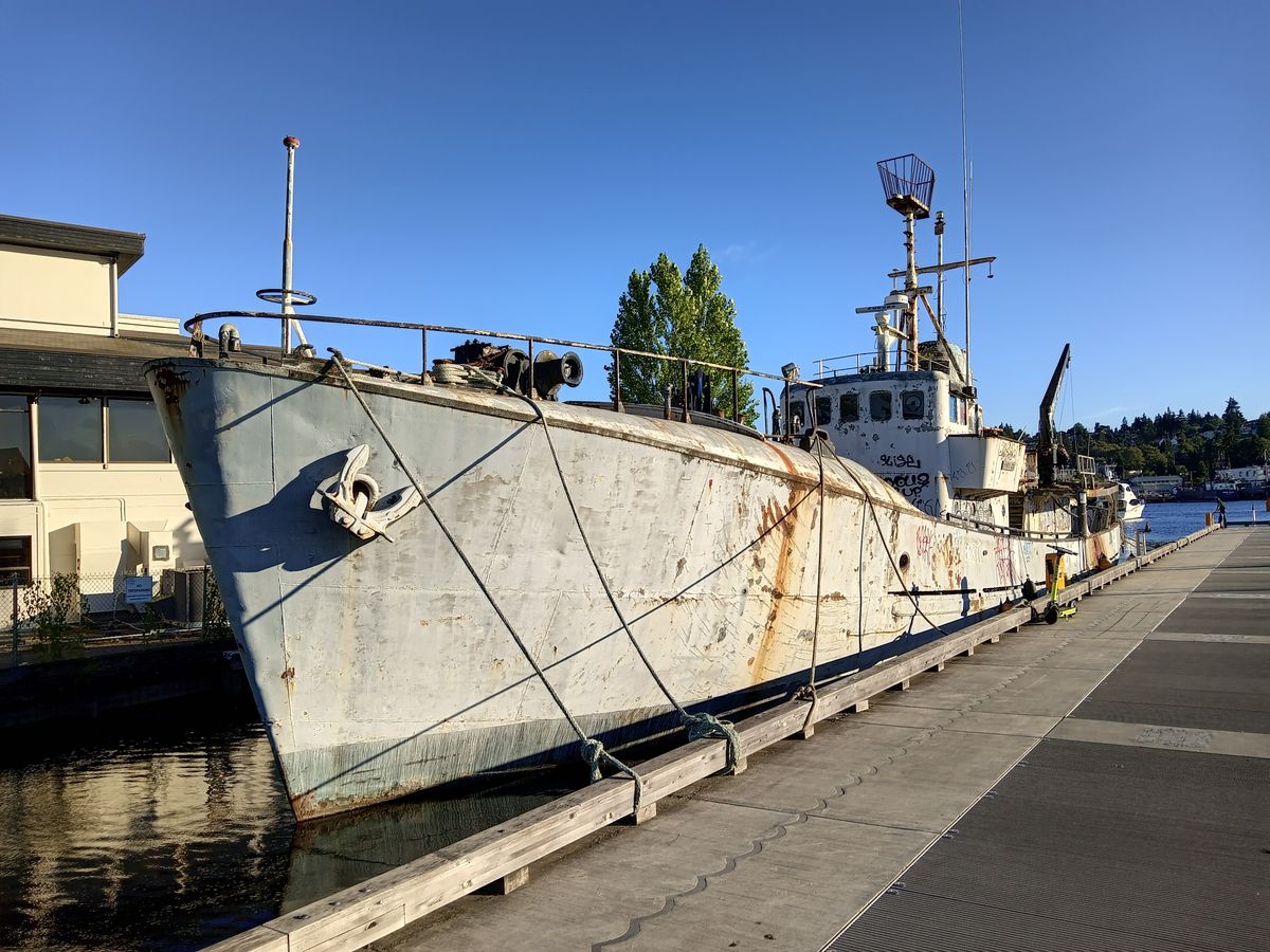 An old, rusty boat