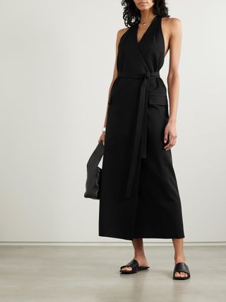 ESSE STUDIOS, + Net Sustain Oude Vest Belted Crepe Halterneck Maxi Dress