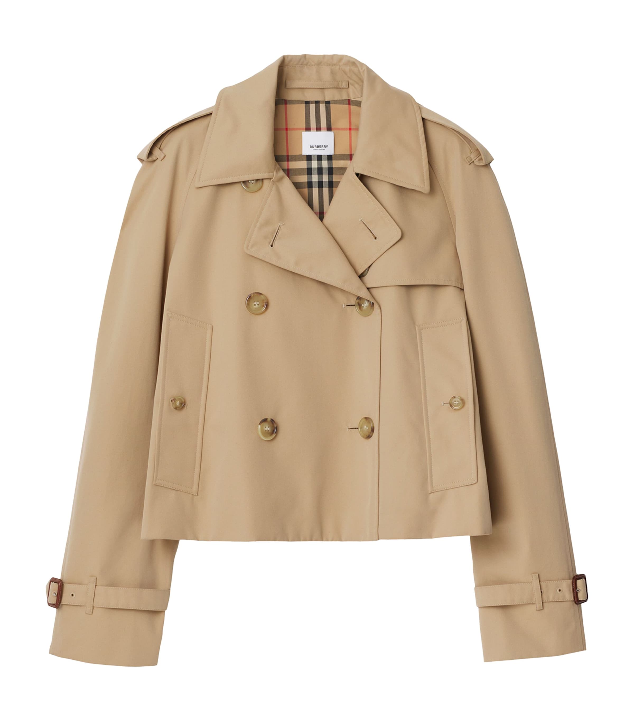 Burberry Gabardine Cropped Trench Jacket
