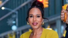 Kerry Washington wearing a head to toe yellow outfit