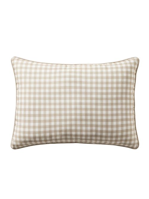 Tan Gingham Outdoor Pillow