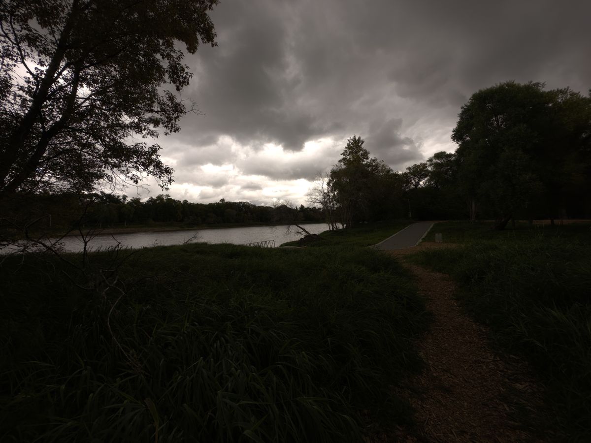 Cloudy view over lake taken with iPhone 14 Pro ultra wide