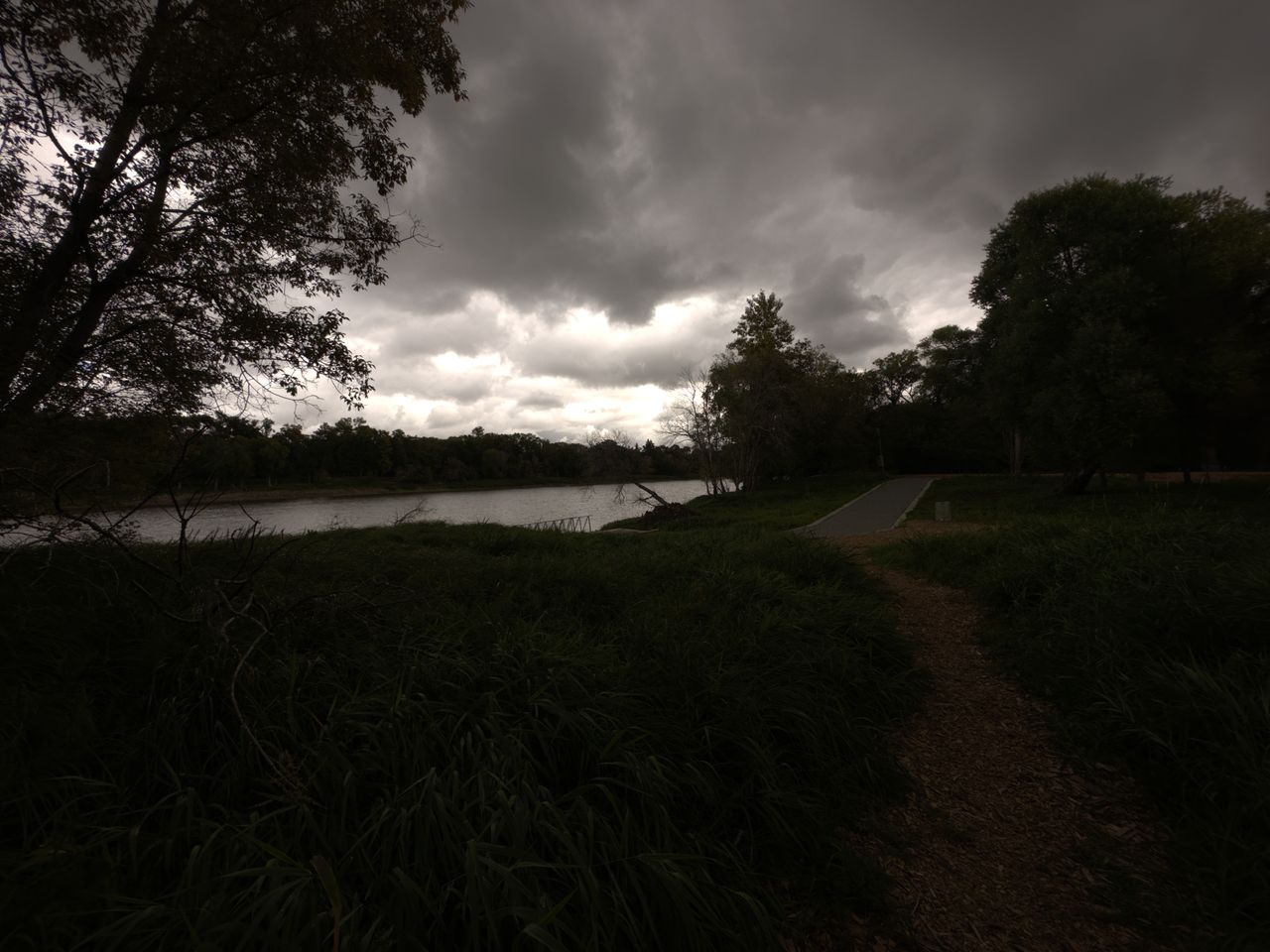 Cloudy view over lake taken with iPhone 14 Pro ultra wide