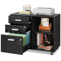 Devaise 3-drawer wooden file cabinet with lock