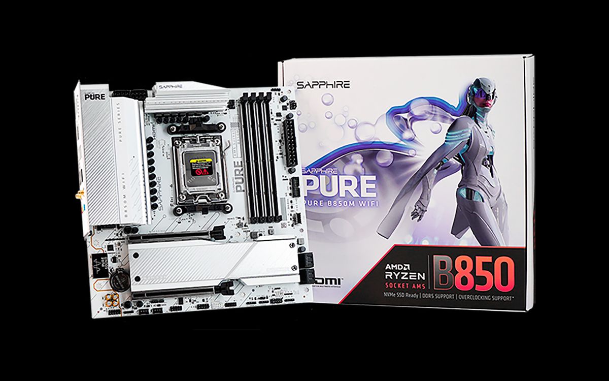 Sapphire launches a pair of AMD B850 motherboards for Ryzen CPUs — white offerings for budget builds