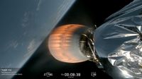 View from the upper stage of a SpaceX Falcon 9 rocket during a launch of 25 Starlink satellites on Feb. 2, 2026. The upper stage failed to deorbit as planned on that mission, after successfully deploying the satellites.