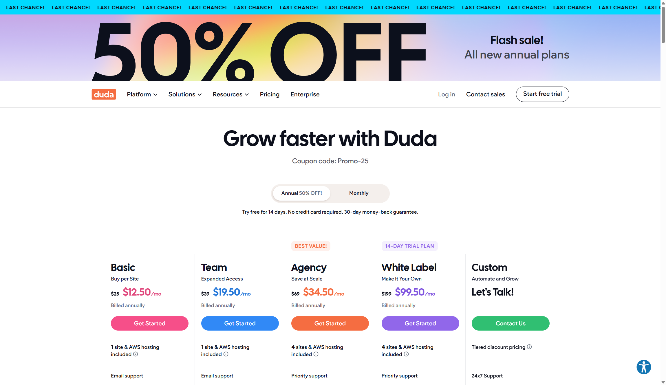 Duda pricing