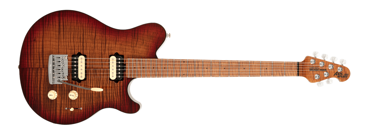 Ernie Ball Music Man's Axis Super Sport Roasted Amber Flame