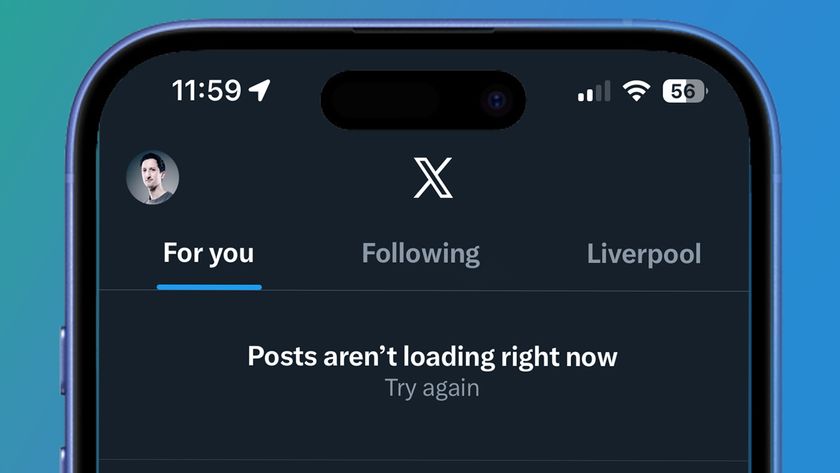 A phone showing an X error message