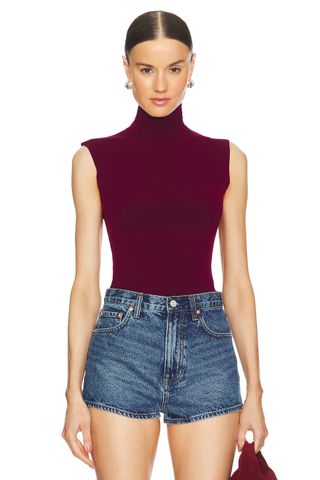 X Revolve Slim Fit Sleeveless Turtleneck Top