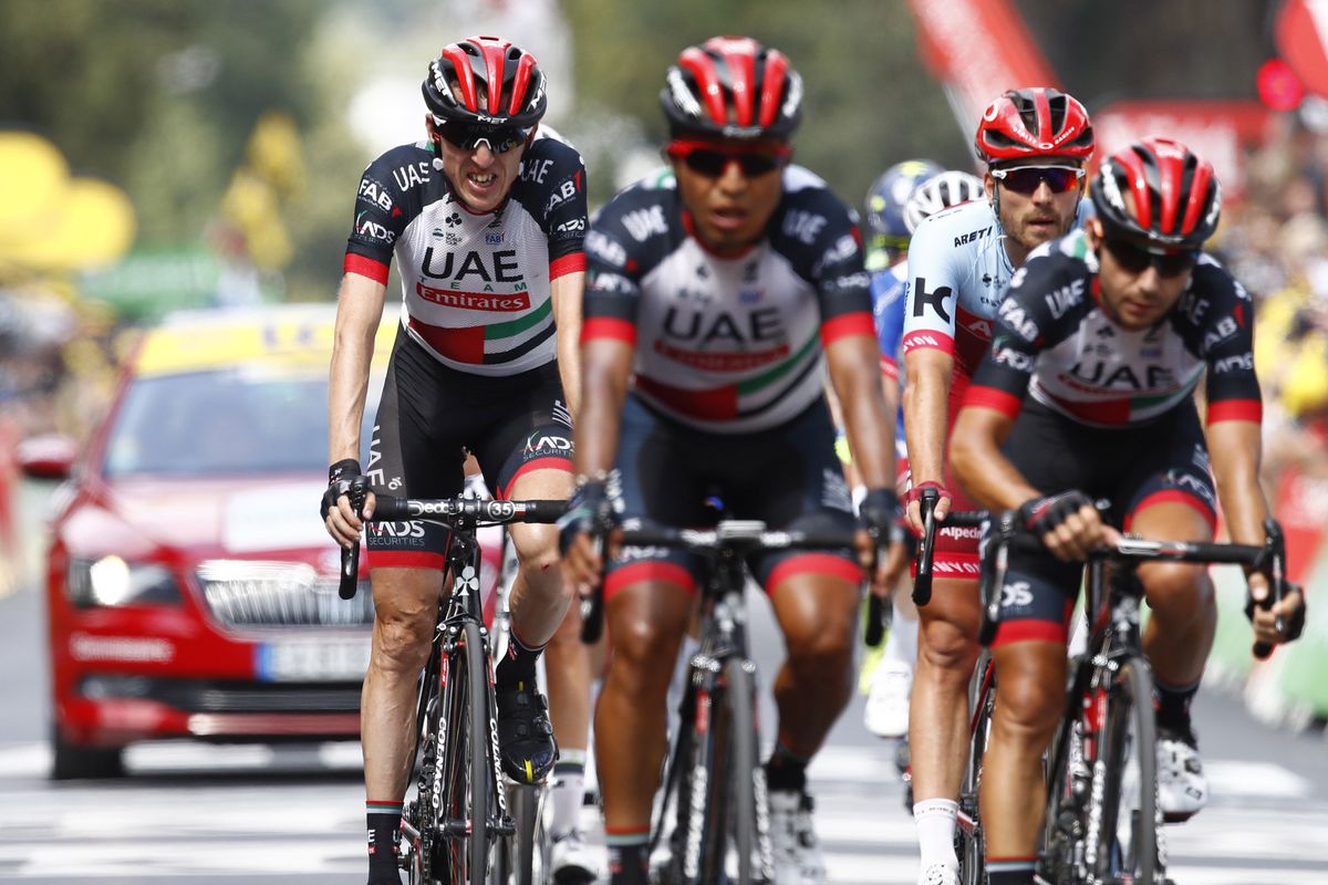 UAE Team Emirates pulled Dan Martin to the line after a furious chase