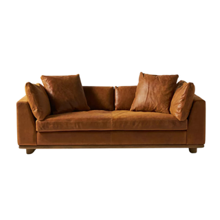 leather anthropologie sofa