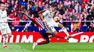 Sergio Reguilon in action for Real Madrid against Atletico in 2019.