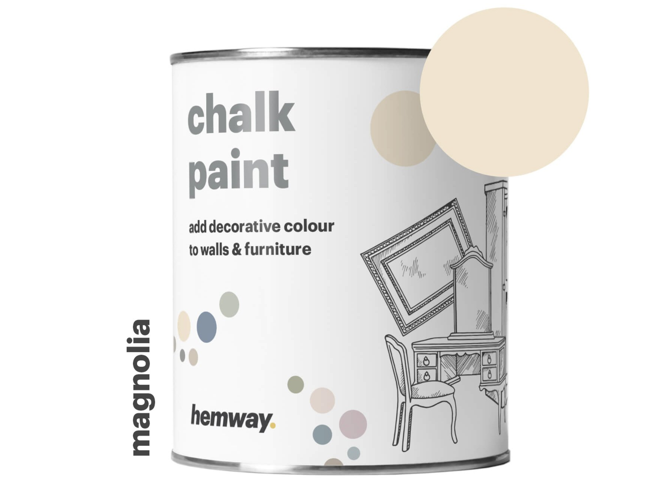 Best paint for furniture: Hemway Chalk Paint (Magnolia) Matt Finish Wall and Furniture Paint