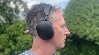 Sonos Ace being worn by Tom's Guide's Audio Editor Lee Dunkley