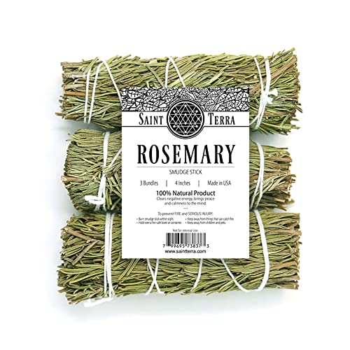 Saint Terra - Rosemary Smudge Stick 4 Inches; Pack of 3