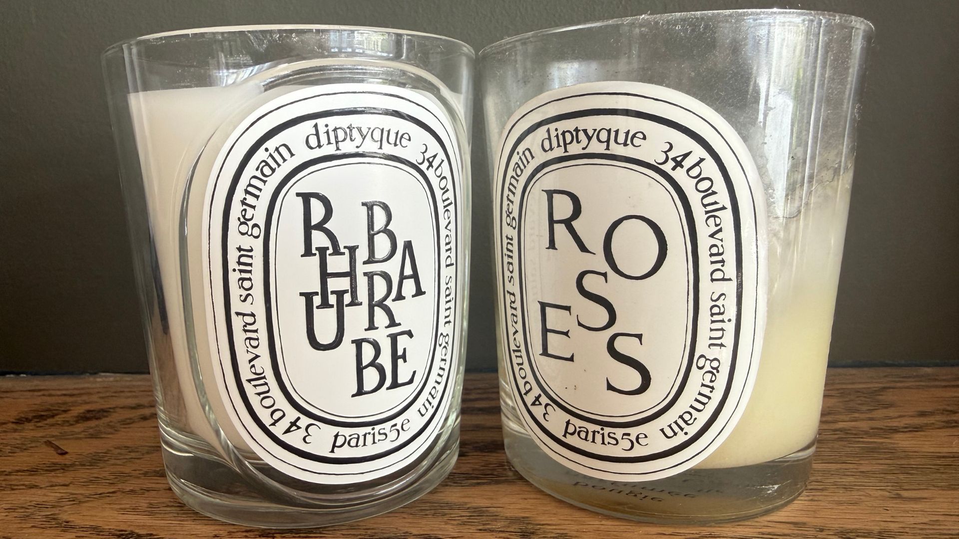 The new Rhubarbe Diptyque candle in our expert, Tamara's, home