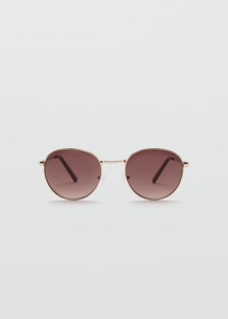 Round Metal-Rimmed Sunglasses