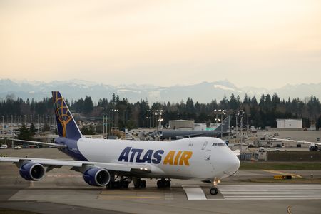 The final Boeing 747 leaving the factory. 