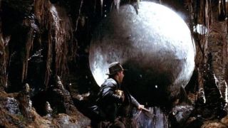 Harrison Ford outrunning a boulder in Raiders of the Lost Ark