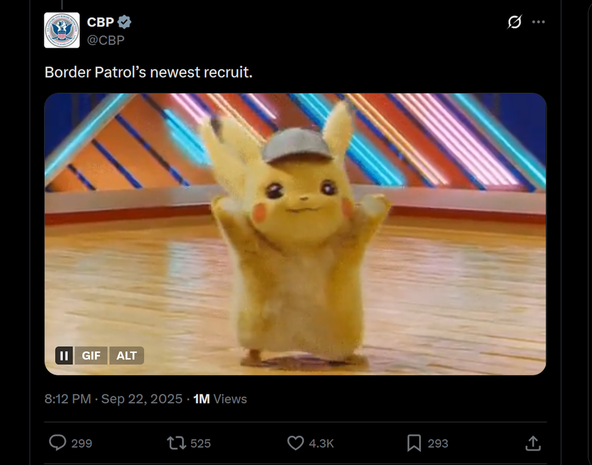 US Customs and Border Protection using Pikachu to recruit new agents on X