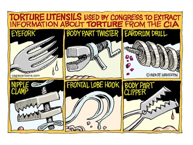 Political cartoon CIA torture