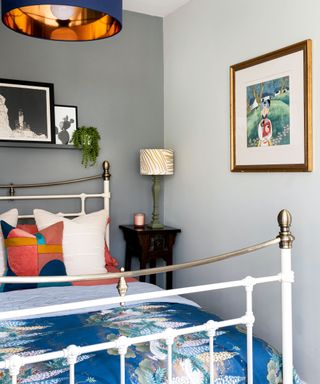 Andrea Wilson's guest bedroom has had a warm and colorful makeover