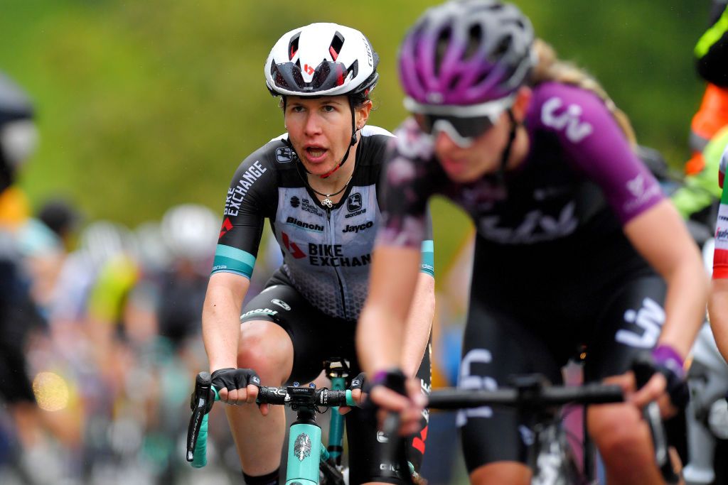 DURANGO SPAIN MAY 18 Amanda Spratt of Australia and Team BikeExchange during the 20th DurangoDurango Emakumeen Saria 2021 a 1157km stage from Durango to Durango scduranguesa DurangoDurango2021 on May 18 2021 in Durango Spain Photo by Luc ClaessenGetty Images