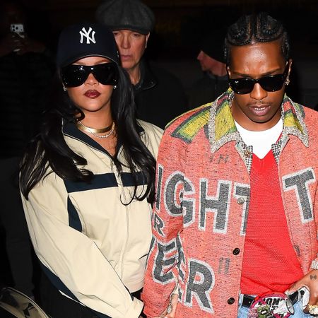 Rihanna wearing berry lipstick in NYC